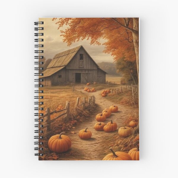 Item preview, Cozy Autumn Farmhouse & Pumpkin Patch Landscape — Rustic Vintage Fall Art designed and sold by LYAN-STORE.