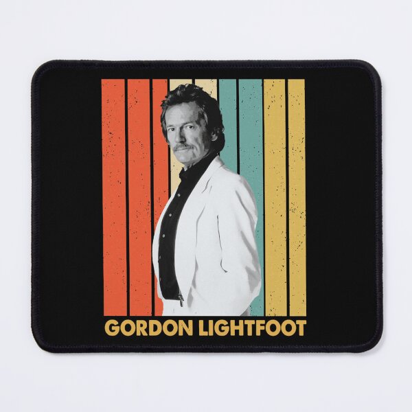Item preview, Gordon Lightfoot Vintage Sunset Stripes Portrait designed and sold by kurisawaart.