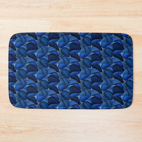 Aperçu de l'œuvre Motif abstrait organique bleu luxe – Décoration d'intérieur bleue de luxe créée et vendue par Swanny's Custom T-shirt and Gift Designs.