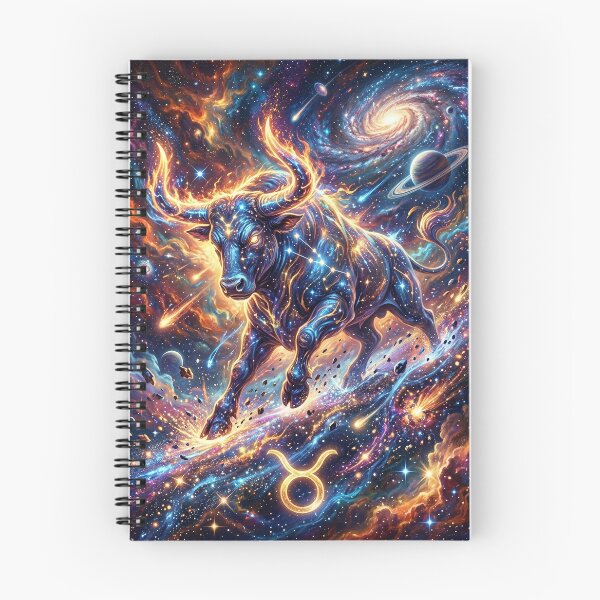 Item preview, Taurus Zodiac Sign - Bull Charging Through a Starry Galaxy designed and sold by Lucid Dream Pixel.