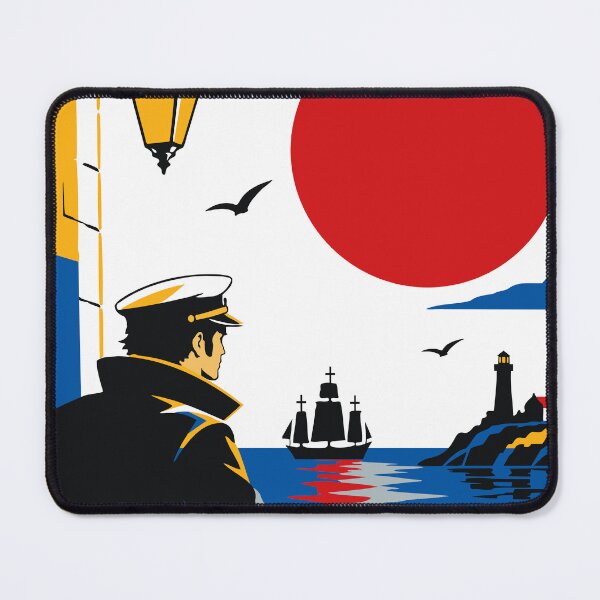 Item preview, Harbor Watch Art Print, Vintage Sailor Print, Mediterranean Nautical Art, Coastal Captain Print, Retro Maritime Decor, Sea Lover Gift designed and sold by Studio pod Burom.