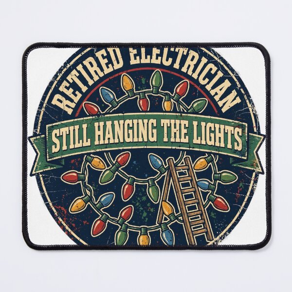 Item preview, Retired Electrician Still Hanging The Lights Shirt - Funny Christmas Badge Tee designed and sold by KERK Art and Design.