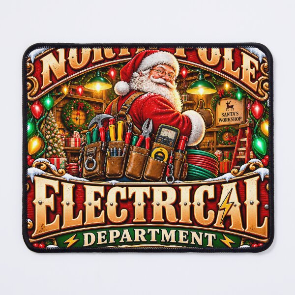 Item preview, North Pole Electrical Department Santa Electrician Christmas designed and sold by 198tees.