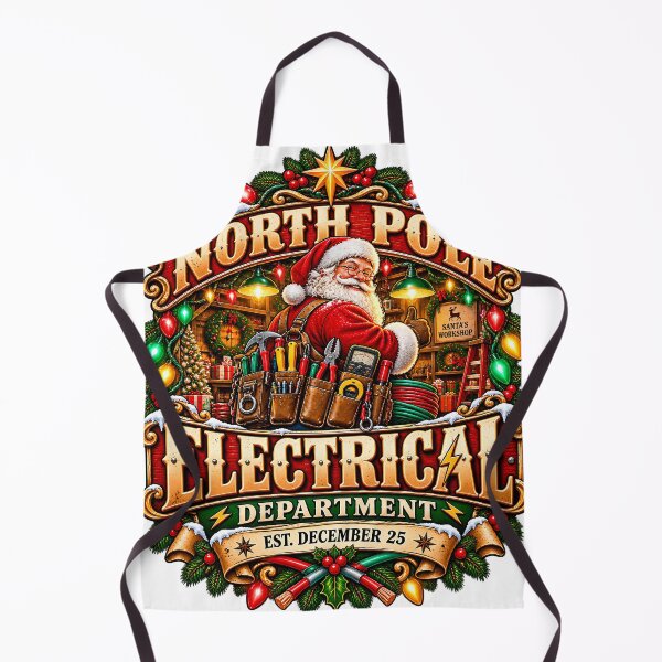 Item preview, North Pole Electrical Department Santa Electrician Christmas designed and sold by 198tees.