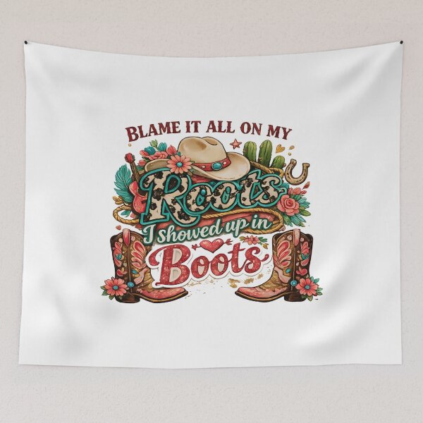 Item preview, Blame It All On My Roots - Cowboy Boot - Country Music designed and sold by IdrisTalbot.