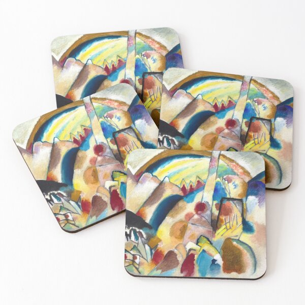 Item preview, Landscape with Red Spots, No. 2 by Kandinsky, colorful abstract composition designed and sold by Shoupay.