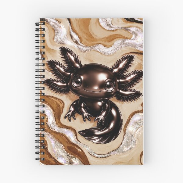 Item preview, Chocolate axolotl on caramel marbling designed and sold by Axokris.