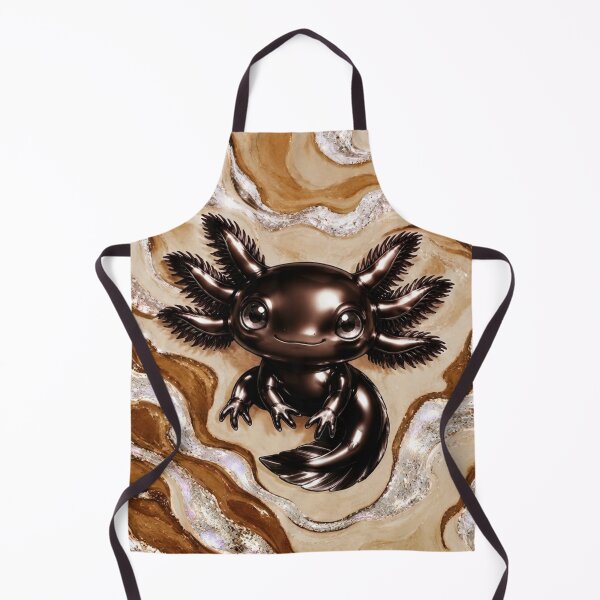Item preview, Chocolate axolotl on caramel marbling designed and sold by Axokris.