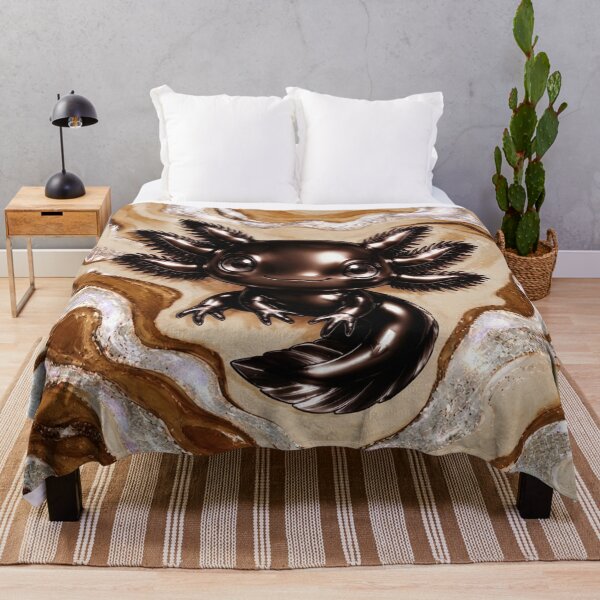 Item preview, Chocolate axolotl on caramel marbling designed and sold by Axokris.