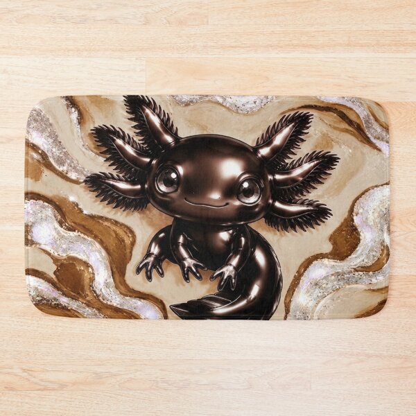 Item preview, Chocolate axolotl on caramel marbling designed and sold by Axokris.