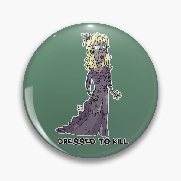 Item preview, Dressed To Kill Sticker | Funny Zombie Fashion Dark Humor designed and sold by MyxaART.