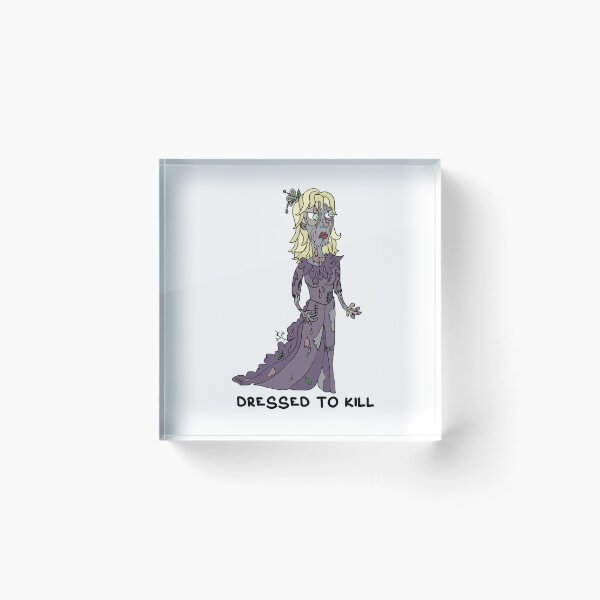 Item preview, Dressed To Kill Sticker | Funny Zombie Fashion Dark Humor designed and sold by MyxaART.