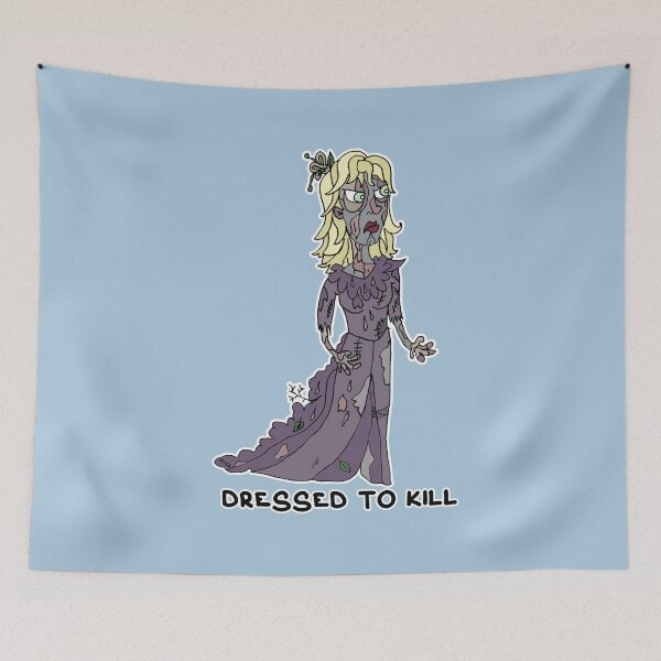 Item preview, Dressed To Kill Sticker | Funny Zombie Fashion Dark Humor designed and sold by MyxaART.