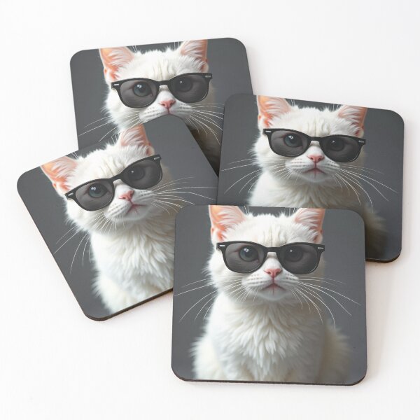 Item preview, Cool White Kitten in Sunglasses designed and sold by VFXguy.