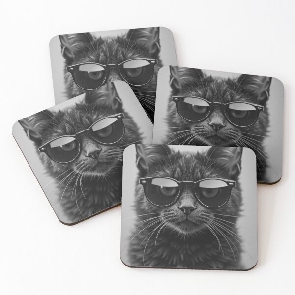 Item preview, Cool B&W Black Cat in Sunglasses designed and sold by VFXguy.