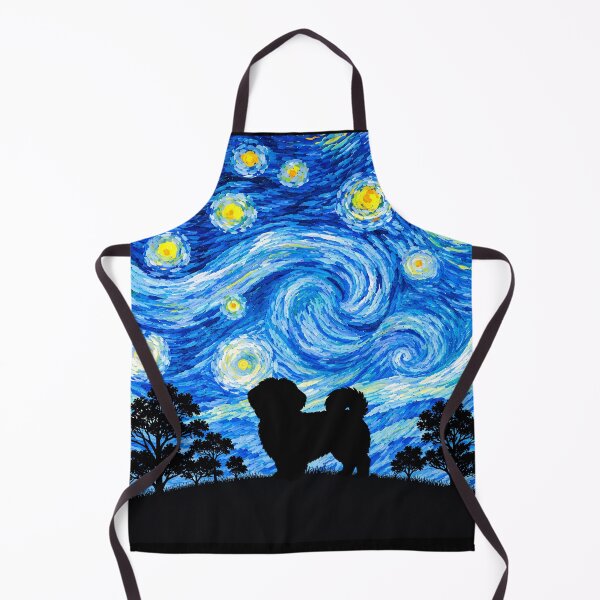 Item preview, Funny Shiranian Dog Starry Night Painting Moon Star Mom Dad Kids designed and sold by FurryHavenPH.