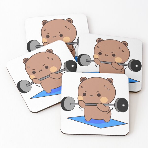 Item preview, Dudu Funny Gym Bear Barbell Lift Cute Workout Fitness designed and sold by ThePurplePrints.