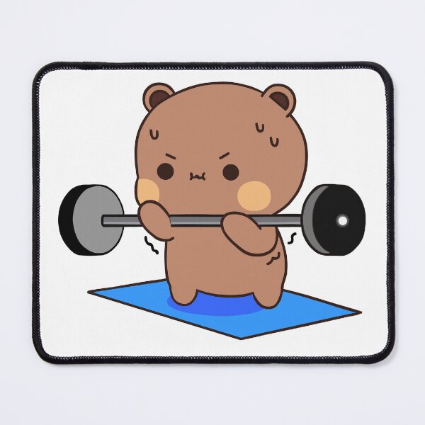 Item preview, Dudu Funny Gym Bear Barbell Lift Cute Workout Fitness designed and sold by ThePurplePrints.