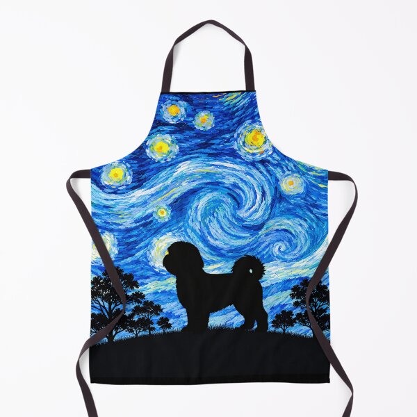 Item preview, Funny Shih Tzu Dog Starry Night Painting Moon Star Mom Dad Kids designed and sold by FurryHavenPH.