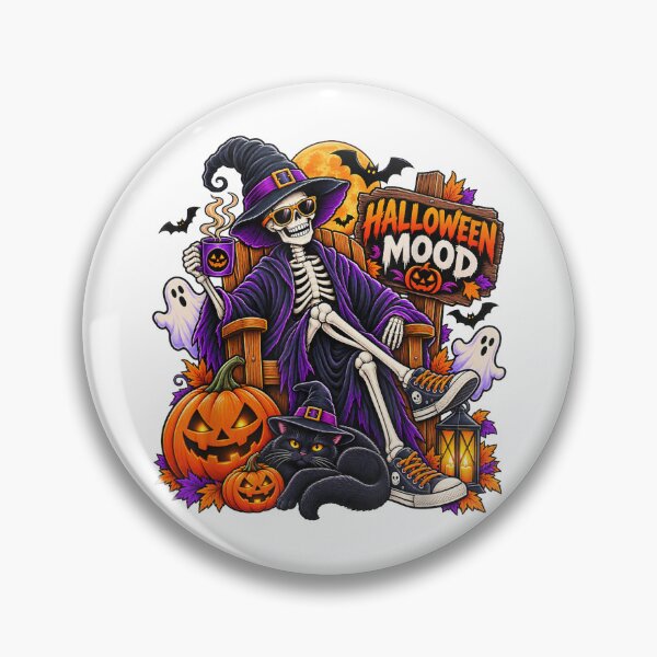 Item preview, Halloween Mood Skeleton Witch Drinking Coffee designed and sold by NoeValdric.