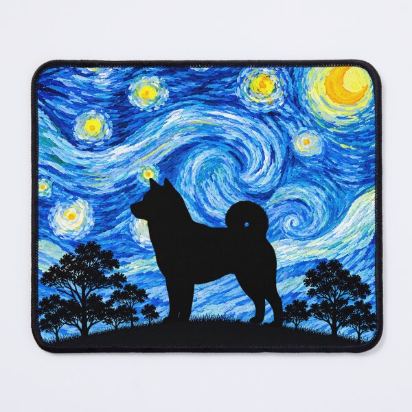Item preview, Funny Shiba Inu Dog Starry Night Painting Moon Star Mom Dad Kids designed and sold by FurryHavenPH.