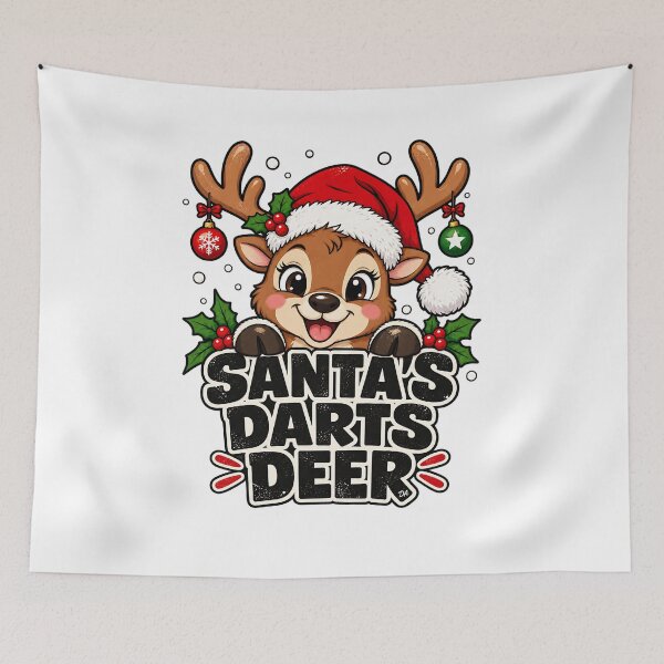 Item preview, Funny Christmas Deer Santa Hat T-Shirt designed and sold by DesignArtist.ia.