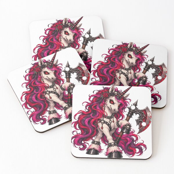 Item preview, Gothic Unicorn With Axe Dark Fantasy Halloween designed and sold by B-KaneDesigns.