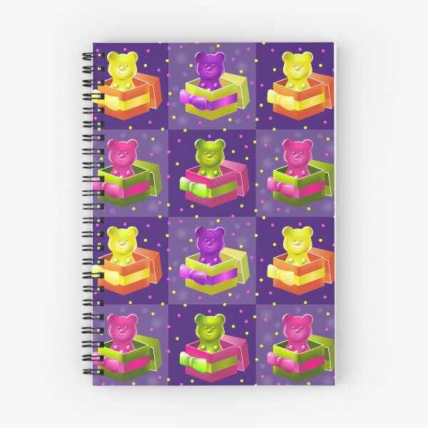 Item preview, Neon Gummy Bears in Gift Boxes. Seamless Pattern designed and sold by AnnaDesertArt.