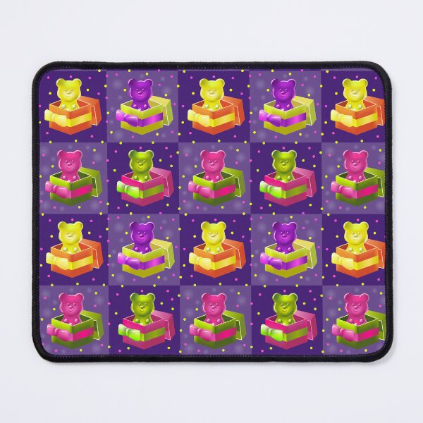 Item preview, Neon Gummy Bears in Gift Boxes. Seamless Pattern designed and sold by AnnaDesertArt.