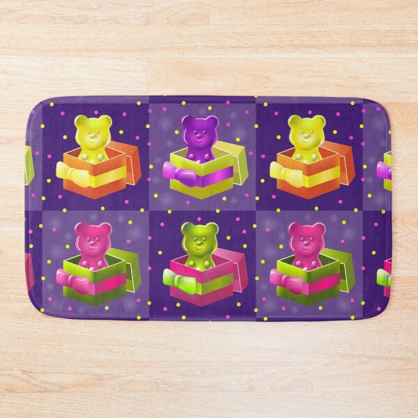 Item preview, Neon Gummy Bears in Gift Boxes. Seamless Pattern designed and sold by AnnaDesertArt.