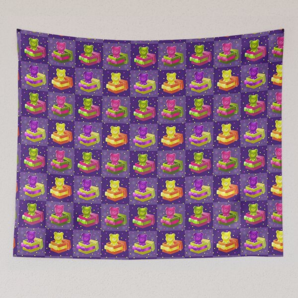 Item preview, Neon Gummy Bears in Gift Boxes. Seamless Pattern designed and sold by AnnaDesertArt.