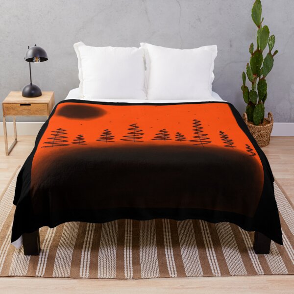 Item preview, Red sky black tree silhouette sci-fi landscape designed and sold by Bywithrose instant studio.