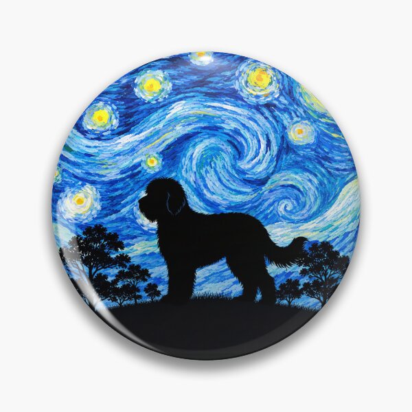 Item preview, Funny Sheepadoodle Dog Starry Night Painting Moon Star Mom Dad Kids designed and sold by FurryHavenPH.