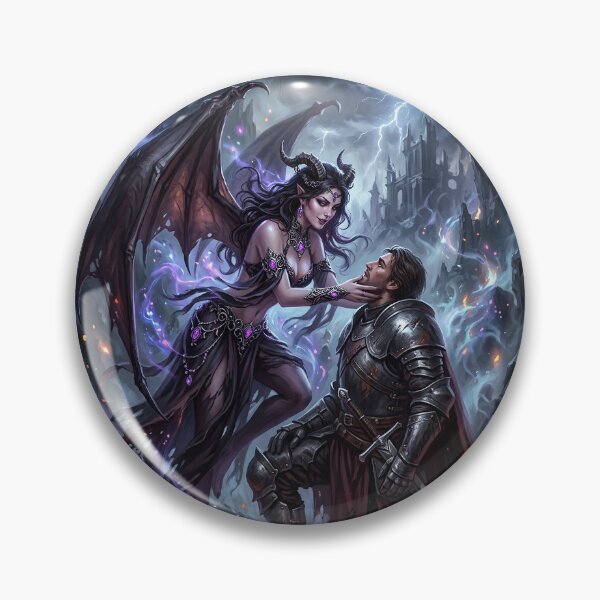 Item preview, Succubus Charming a Kneeling Armored Knight designed and sold by Lucid Dream Pixel.