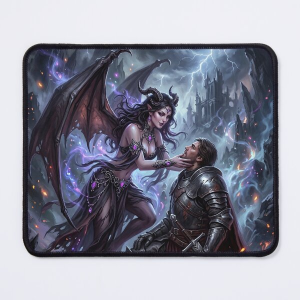 Item preview, Succubus Charming a Kneeling Armored Knight designed and sold by Lucid Dream Pixel.