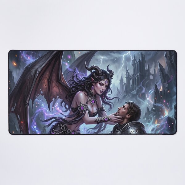 Item preview, Succubus Charming a Kneeling Armored Knight designed and sold by Lucid Dream Pixel.