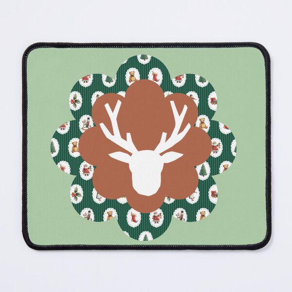 Item preview, Rustic Reindeer Silhouette with Pink Plaid Pattern Holiday Decor Art designed and sold by Liberarteprint.