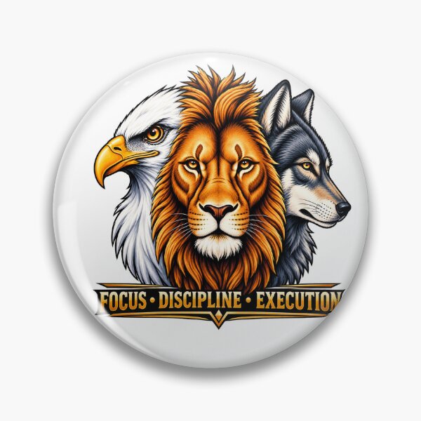 Item preview, Focus Discipline Execution Animal Totem Motivational Poster designed and sold by CreativeNest Prints.