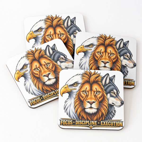 Item preview, Focus Discipline Execution Animal Totem Motivational Poster designed and sold by CreativeNest Prints.