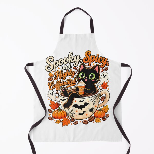Item preview, Spooky Spicy Highly Caffeinated Halloween Coffee Cat designed and sold by NoeValdric.