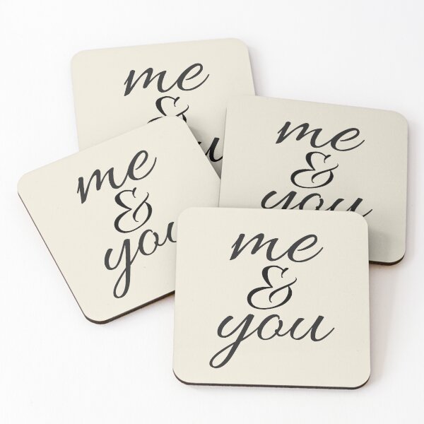 Item preview, me & you - Minimalist Beige and Black Typography Art designed and sold by Cloofur.