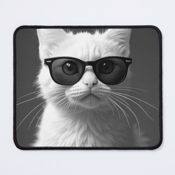 Item preview, Cool B&W White Kitten in Sunglasses designed and sold by VFXguy.
