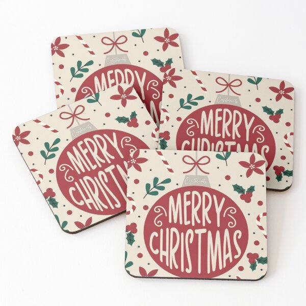 Item preview, ​Merry Christmas Red Ornament Typography Illustration designed and sold by crystalar95.