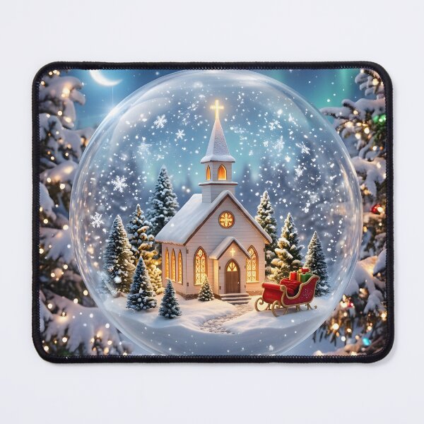 Item preview, Magical Christmas Church Snow Globe Night Scene designed and sold by Sybille-Yates.