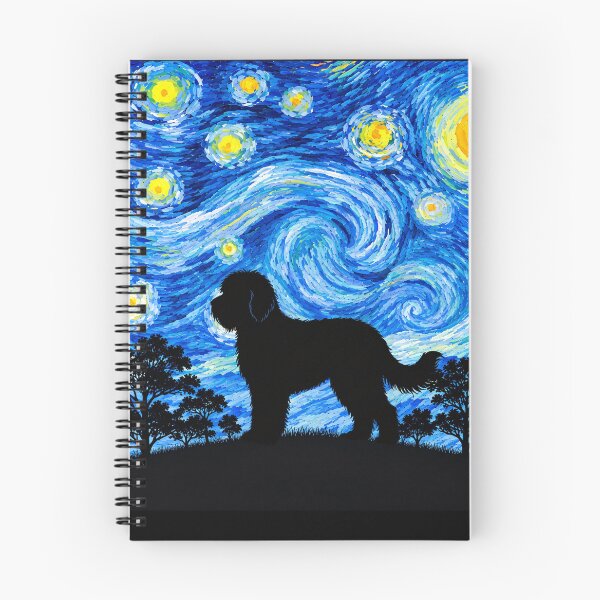 Item preview, Funny Sheepadoodle Dog Starry Night Painting Moon Star Mom Dad Kids designed and sold by FurryHavenPH.