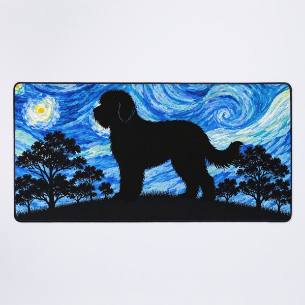 Item preview, Funny Sheepadoodle Dog Starry Night Painting Moon Star Mom Dad Kids designed and sold by FurryHavenPH.