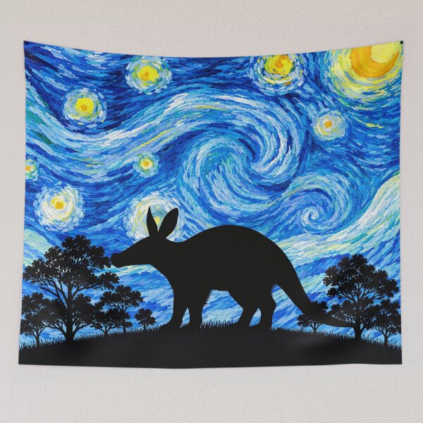 Item preview, Funny Aardvark Starry Night Painting Moon Star Zoo Boys Girls designed and sold by FurryHavenPH.