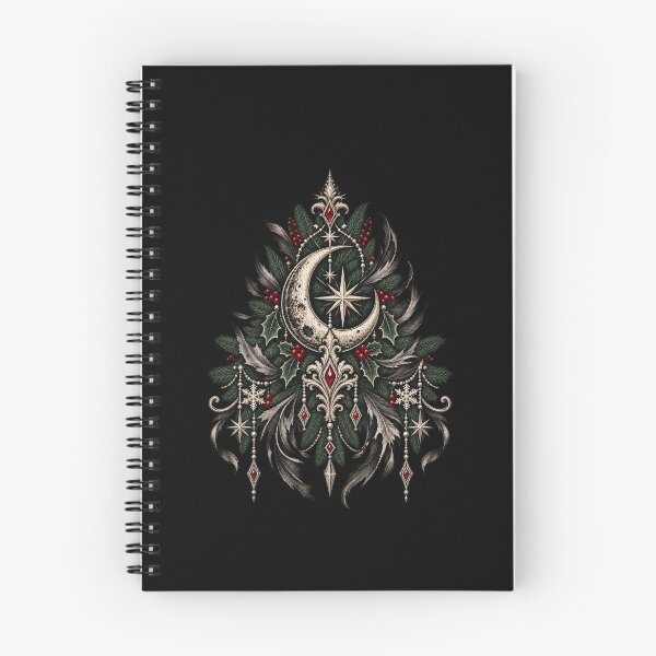 Item preview, Celestial Christmas Tree Crescent Moon Gothic Winter Art designed and sold by Corvoria.