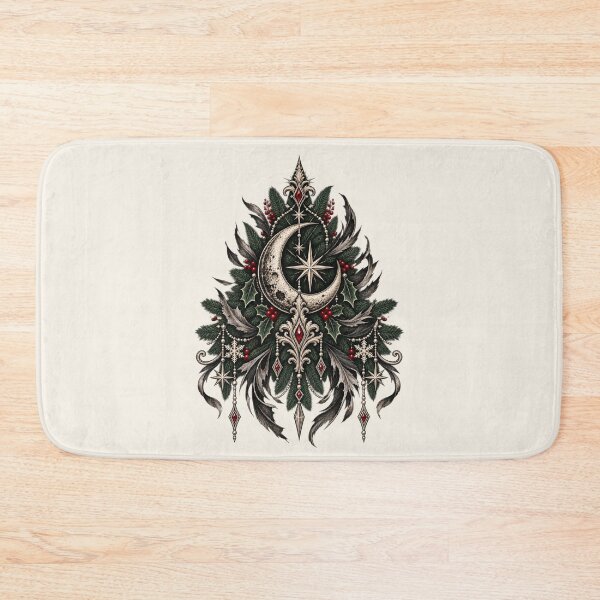 Item preview, Celestial Christmas Tree Crescent Moon Gothic Winter Art designed and sold by Corvoria.