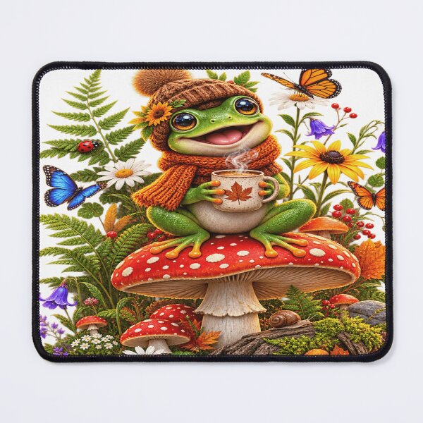 Item preview, Cute Frog Cozy Autumn Mushroom designed and sold by ASWIN STUDIO.